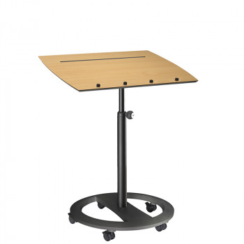 mobiles Stehpult steh-sitz-rolls drive R3-D1-11 Gestell schwarz Buche-Dekor Buero-Goertz